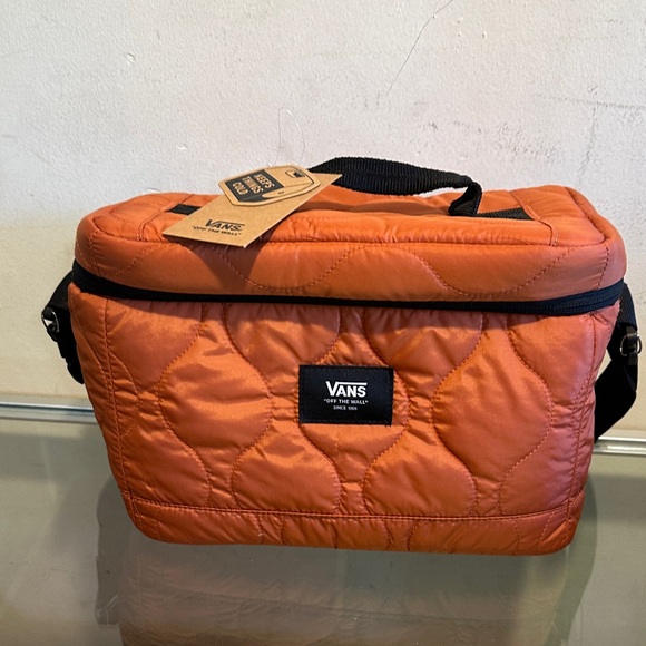 Vans Handbags - Vans cooler Quilted Orange Bag with Black Accents